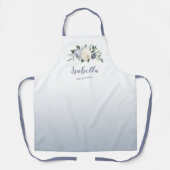 Tablier Bleu poussiéreux floral robe de demoiselle d'honne (Recto)