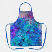 Tablier Bleu rose Turquoise gouttes Abstraction (Recto)