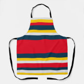 Tablier Bleu rouge Jaune Uniforme rayures (Recto)