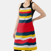 Tablier Bleu rouge rayures jaunes (Insitu)