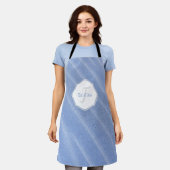 Tablier Bleu Sable Ripples Espace Personnalisé (Porté)