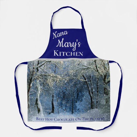 Tablier Bleu Silver Forêt neigeuse Nana Tout-En-Plan (Recto)
