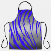 Tablier Bleu Tigre Argent (Recto)