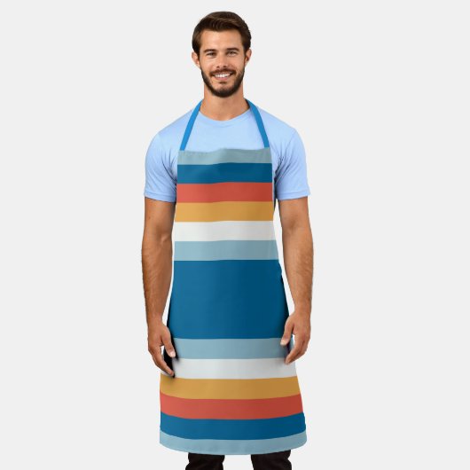 Tablier Bleu Uniforme (Porté)