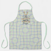 Tablier Bleu vert et rose inégal (Recto)