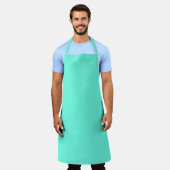 Tablier Bleu Vert Turquoise Aquamarin Uni (Porté)
