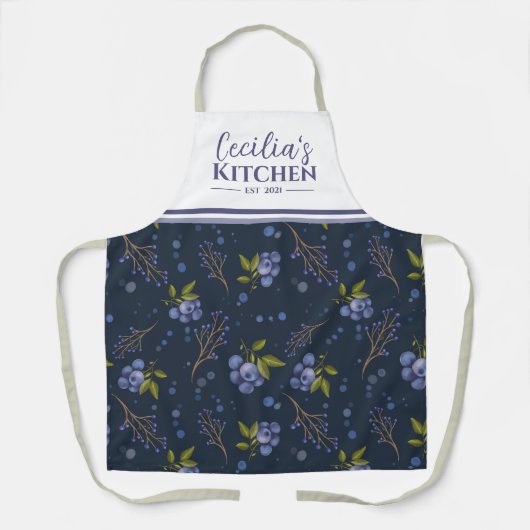 Tablier Bleuets de campagne Aire de cuisine personnalisée (Recto)