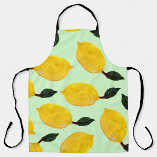Tablier Bleuets de citron juteux : Aquarelle en papier tra