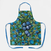 Tablier Bleuets Ferme de myrtilles Bleu                    (Recto)