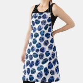 Tablier Bleuets : motif illustré d'aquarelle. (Insitu)