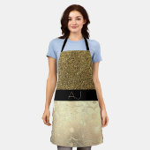 Tablier Bling Bling Gold Parties scintillant et Black Flor (Porté)