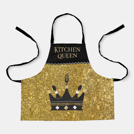 Tablier Bling! Queen of Kitchen All-Over Print Apron (Recto)