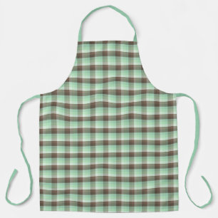 Tablier Bloc de couleur menthe chocolat rayures carreaux 
