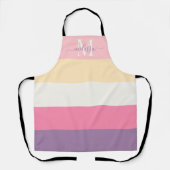 Tablier Blocage couleur rose pastel jaune violet (Recto)