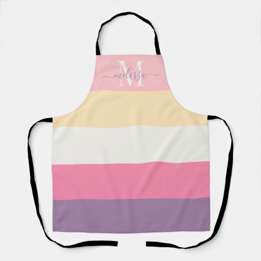 Tablier Blocage couleur rose pastel jaune violet (Recto)