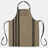 Tablier Blocage en bande à la française| Nom noir (Recto)