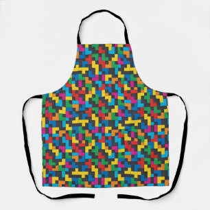 Tablier Blocs Rétro Tetris Motif Sans Couture