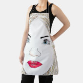 Tablier Blonde Face Line Art Apron (Insitu)