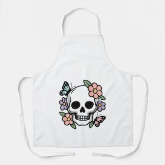 Tablier Blooming Bones Cute Floral Skull Sticker
