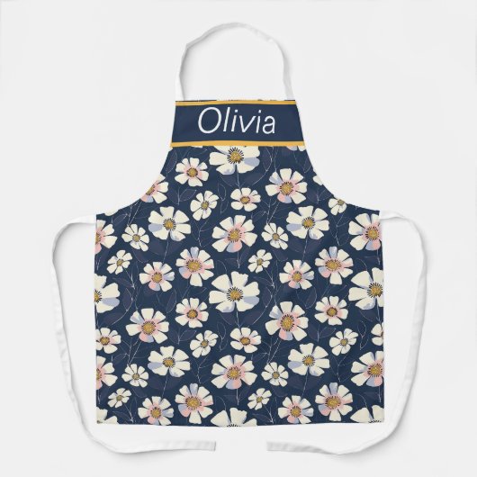 Tablier Blue and Floral Pattern (Recto)