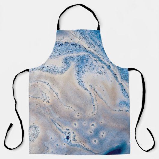 Tablier Blue and white liquid art (Recto)