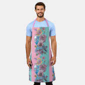 Tablier Blue Budgie Bird Rose Floral rose Aqua Budgerigar (Porté)