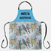 Tablier Blue Budgie Budgies Art made in Australia Apron (Recto)
