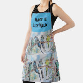 Tablier Blue Budgie Budgies Art made in Australia Apron (Insitu)