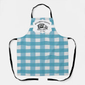 Tablier Blue Buffalo Plaid Farm Pig (Recto)