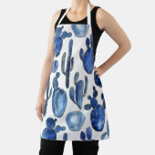 Tablier Blue Cactus Gold Desert Nom chic Voyage Sud-ouest (Insitu)