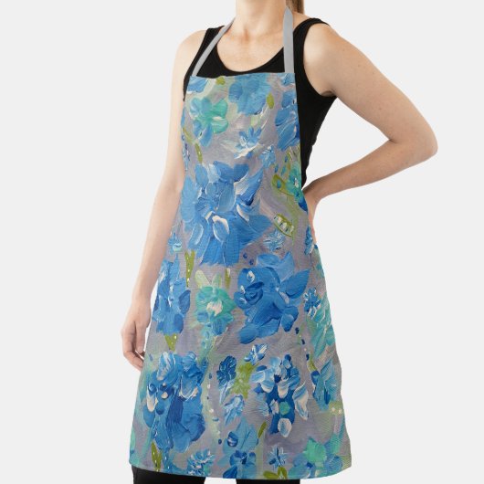 Tablier Blue Celebration Floral Apron (Insitu)