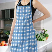 Tablier Blue Checkered Apron for Traditional Kitchen