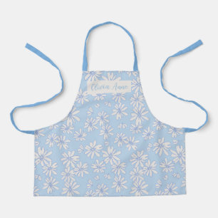 Tablier Blue Daisy Floral Girls Custom Apron