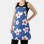 Tablier Blue Daisy Floral Pattern Playful Flower Art (Insitu)