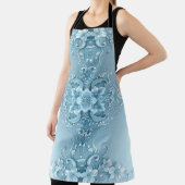 Tablier Blue Decorative Floral Apron (Insitu)
