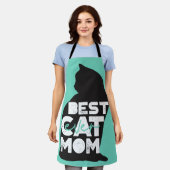 Tablier Blue Drôle Meilleure Maman de Chat de la Fête des (Porté)