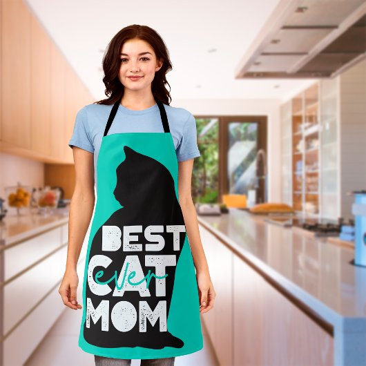 Tablier Blue Drôle Meilleure Maman de Chat de la Fête des