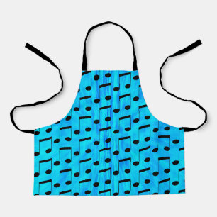 Tablier Blue Dyed Musical Notes, Kids Full Print Apron
