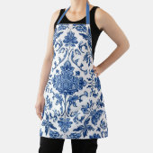 Tablier Blue Floral Chinoiserie White Watercolor (Insitu)