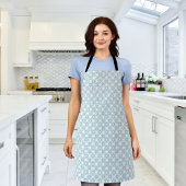 Tablier Blue Flower Plaid Pattern