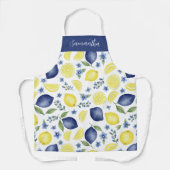 Tablier Blue French County Lemon Pattern Monogram Name (Recto)