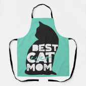 Tablier Blue Funny Fête des Mères Meilleur Chat Maman Jama (Recto)