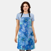 Tablier Blue Gentian Mountain Fleur sauvage Chef parfumé (Porté)