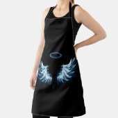 Tablier Blue Glowing Angel Wings on black background (Insitu)