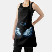 Tablier Blue Glowing Angel Wings on black background (Insitu)