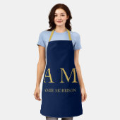 Tablier Blue Gold Colours Professionnel Lettres initiales  (Porté)