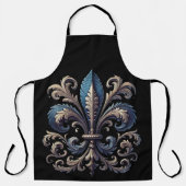 TABLIER BLUE & GOLD MARDI GRAS FLEUR DE LIS (Recto)