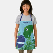 Tablier Blue & Green Dino Ajouter un nom (Insitu)