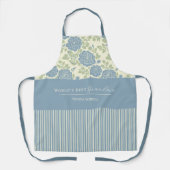 Tablier Blue Green Floral Block Print Stripe (Recto)