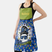 Tablier Blue Green Funny Momster d'Halloween (Insitu)